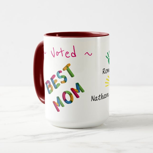 Taza Mejor Mamá Niño Mano Imprimir arte Personalizado (Anverso izquierdo)