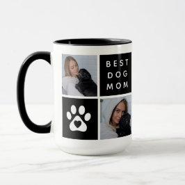 Taza Mejor Mamá Perro 4 x Cuadrícula de Colaje de Fotos