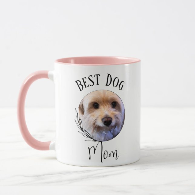 Taza Mejor mamá perro - foto Personalizado de dos tones (Izquierda)