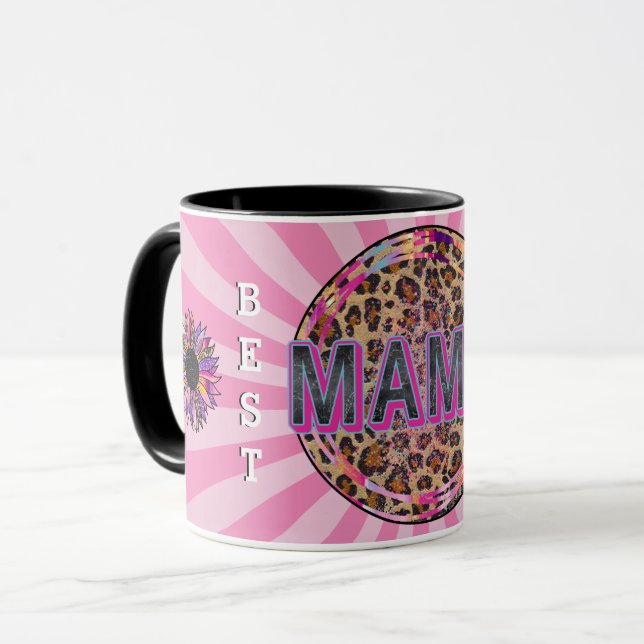 Taza Mejor Mamá Personalizar Floral (Anverso izquierdo)