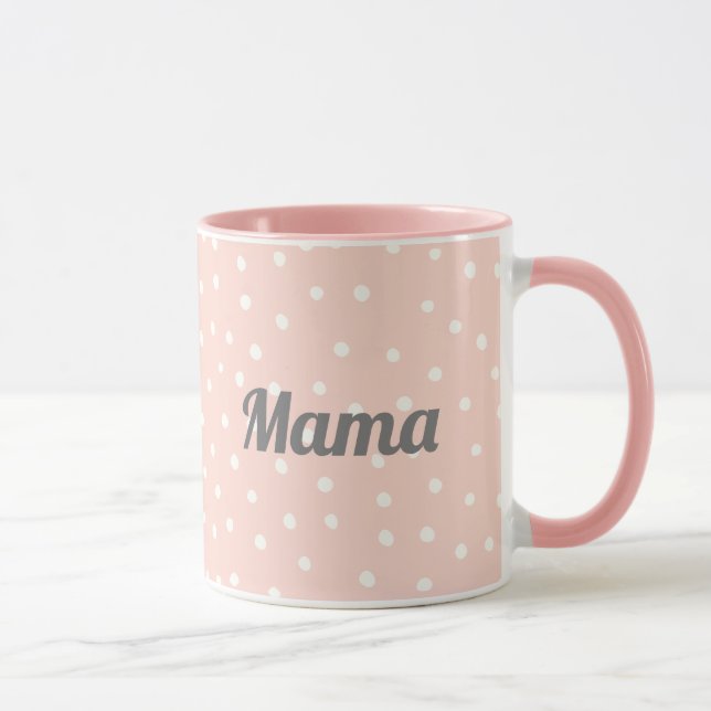 Taza Mejor mamá Polka puntos rosado (Derecha)