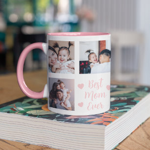 Taza Mejor Mamá Siempre Personalizado 8 Foto Rosa
