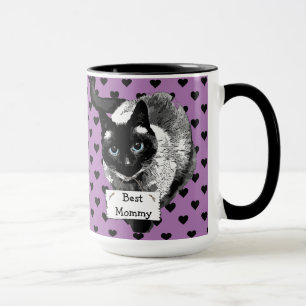 Taza "Mejor Mami gata" Gato Siamés Dama Café Mug