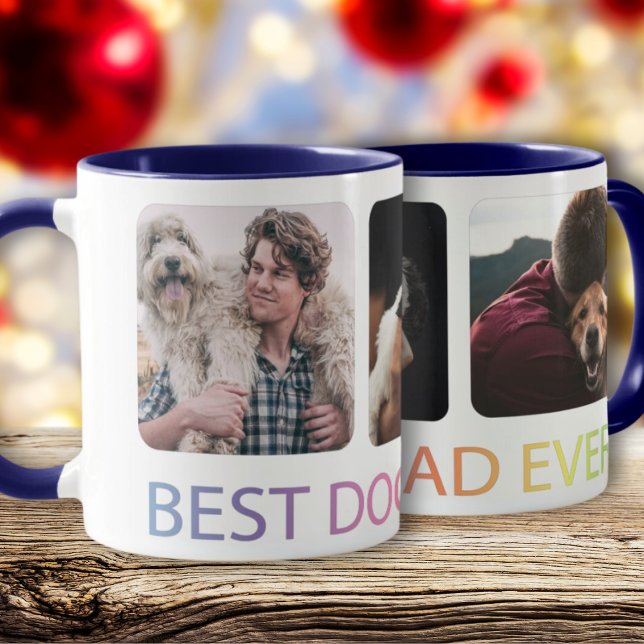 Taza Mejor Mascota de Collage de fotos de papá perro Co (Subido por el creador)