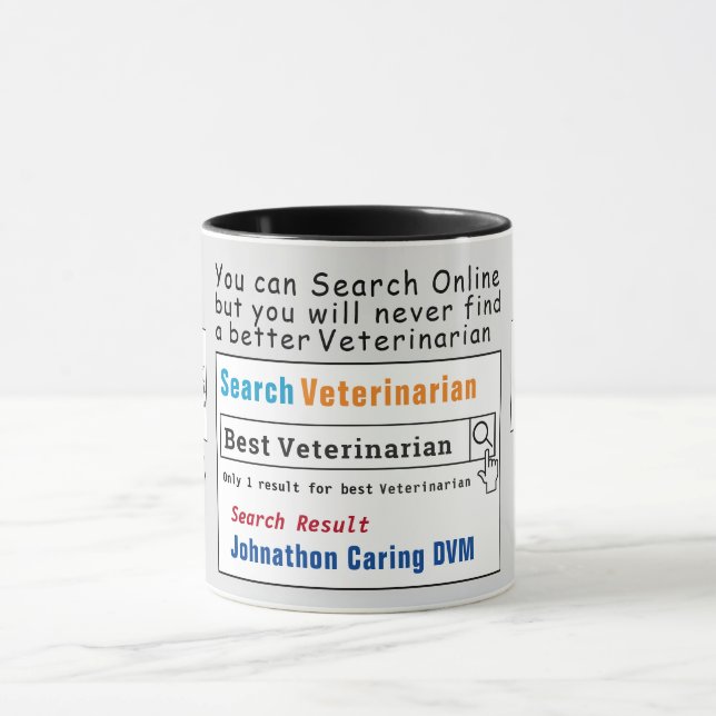Taza Mejor Mug de Búsqueda de Funny para Veterinarios (Centro)