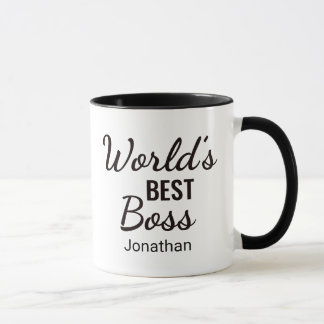 Taza Mejor Mug de Jefe del Mundo Negro personalizado