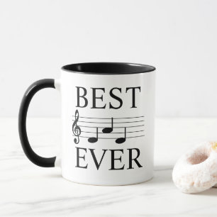 Taza Mejor Músico de Papá Nunca Músico Notas Treble Cle