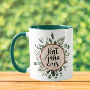 Taza Mejor Nana Jamás Cita Personalizada Follaje de Mad
