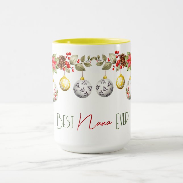 Taza Mejor Navidad de Nana Ever Ball Garland (Centro)