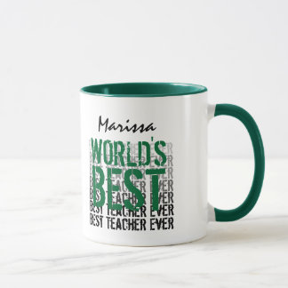 Taza Mejor nombre personalizado del profesor del mundo 