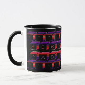 Taza Mejor papá bloquea texto rojo y púrpura