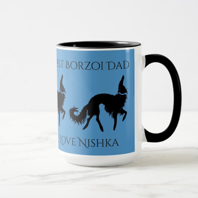Taza Mejor Papá Borzoi Personalizado (Derecha)