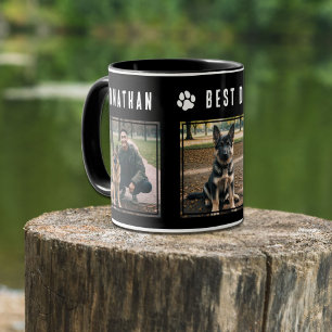 Taza Mejor Papá de Perro del Mundo Negro Blanco 3 Fotos