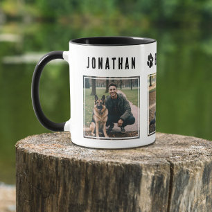 Taza Mejor papá de perro jamás negro y blanco 3 foto