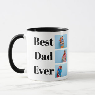 Taza Mejor papá del mundo 3 regalo de collage de fotos 