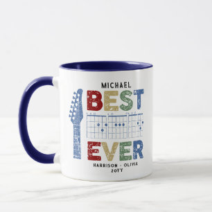 Taza Mejor Papá del Mundo Acordes de Guitarra Nombre Pe