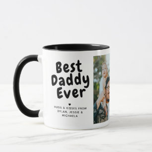 Taza Mejor Papá del Mundo Collage de 2 Fotos y Mensaje 