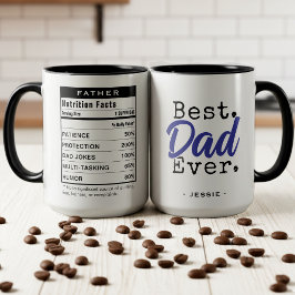 Taza Mejor Papá del Mundo Datos Nutricionales Día del P