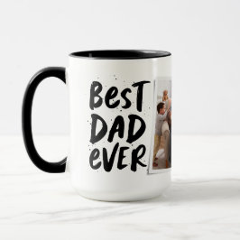 Taza Mejor papá del mundo foto moderna en negro Día del
