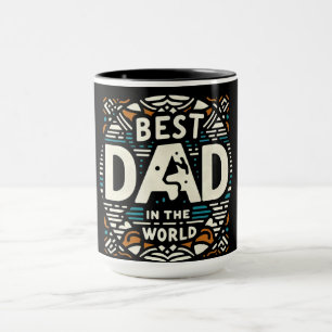 Taza Mejor Papá Del Mundo - Geométrico Retro