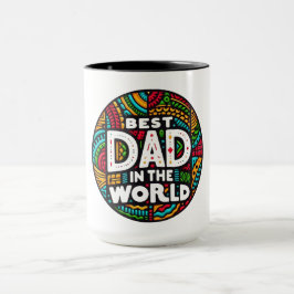 Taza Mejor Papá Del Mundo - Mosaico Vibrante Arcoíris