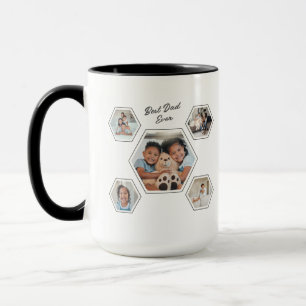 Taza Mejor Papá del Mundo Plantilla de Diez Fotos Recue
