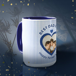 Taza Mejor Papá del Mundo Tarjeta de Foto Corazón Plant