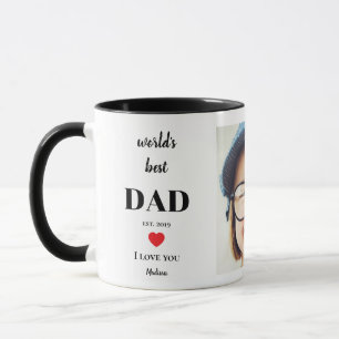 Taza Mejor Papá del Mundo Te Amo Foto Personalizada de