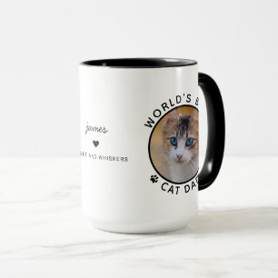 Taza Mejor Papá Gato Dos Tipografía Moderna Foto