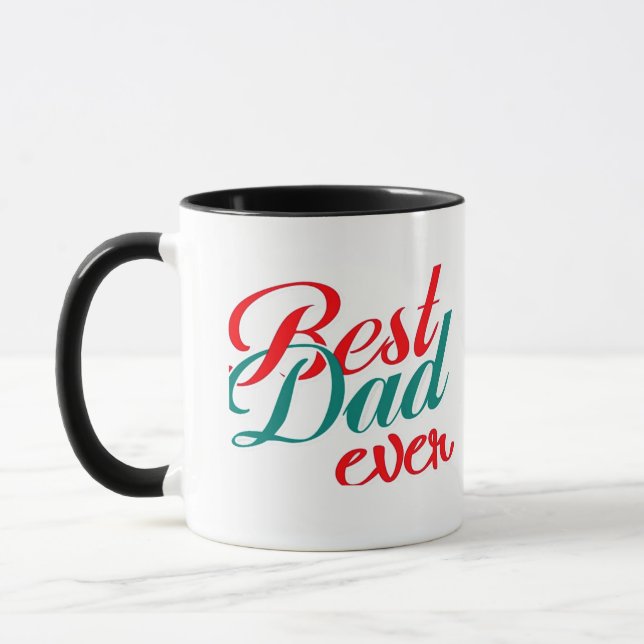 Taza Mejor Papa jamás café Mug (Izquierda)