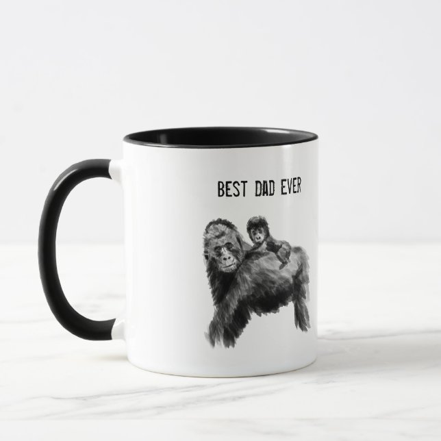 Taza Mejor papá jamás gorila con bebé (Izquierda)