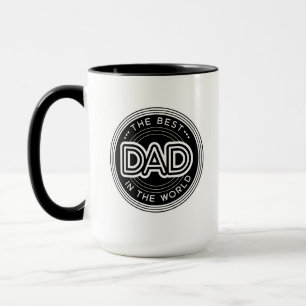 Taza Mejor Papá Moderno en Negro y Blanco Día del Padre