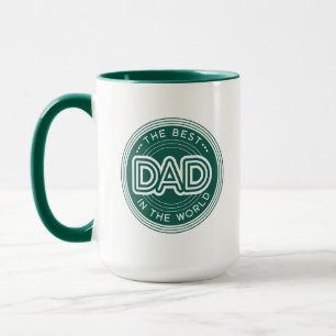 Taza Mejor Papá Moderno Verde Oscuro Día del Padre