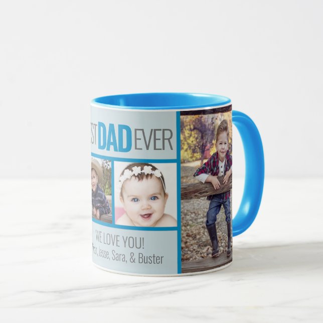 Taza Mejor Papá Nunca | 5 Foto personalizada (Anverso derecho)