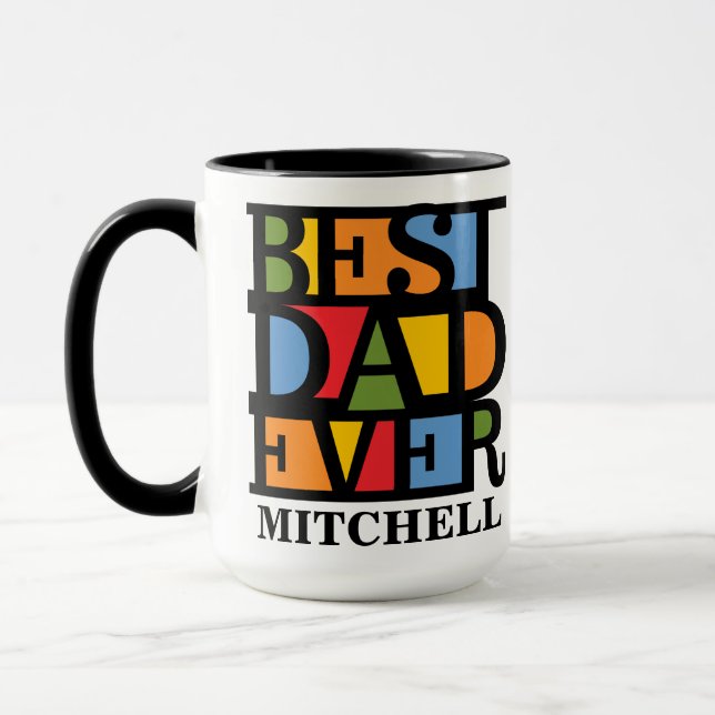 Taza MEJOR PAPÁ NUNCA nombre personalizado (Izquierda)