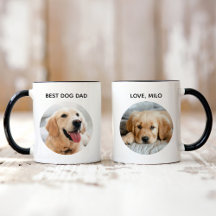 Mejor Papá Perro 2 Nombre de Mascota en Foto