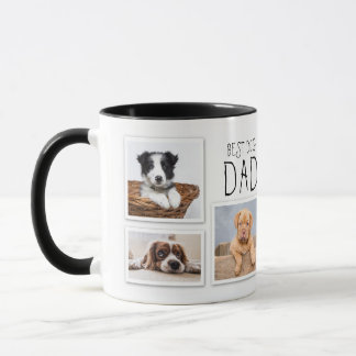 Taza Mejor papá perro de todos los tiempos 6 collage de