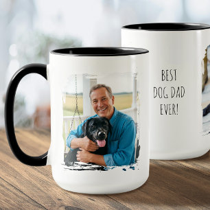 Taza Mejor Papá Perro del Mundo 2 Fotos Personalizadas 