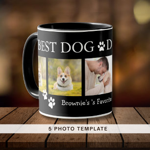 Taza Mejor Papá Perro Nunca 5 Mascota Nombre Negro