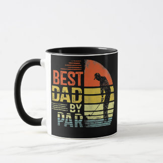 Taza Mejor Papá Por El Día Del Padre Par Retro Golf