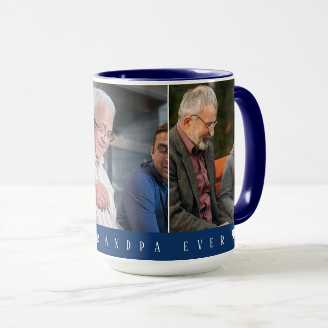 Taza Mejor Papá Que Nunca Borgoña Con 3 Fotos Abuelo (Anverso derecho)