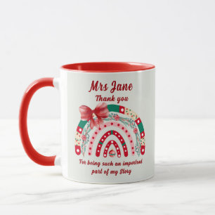 Taza Mejor profesor personalizado de arcoiris azul y ro