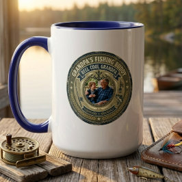 Taza Mejor recuerdo de insignia de foto del abuelo y co