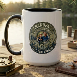 Taza Mejor recuerdo de insignia de foto del abuelo y co