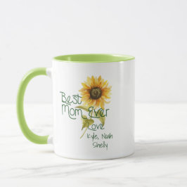 Taza Mejor regalo de girasol personalizado de mamá