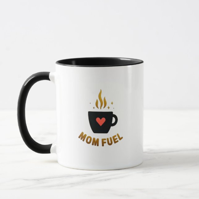 Taza Mejor regalo de mamá - "Combustible de mamá" - Ico (Izquierda)