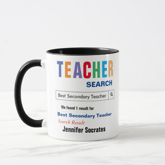 Taza Mejor regalo de profesor secundario (Izquierda)