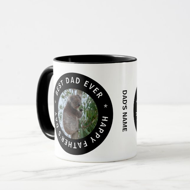 Taza Mejor Sello De Papá De Aprobación En Blanco Y Negr (Anverso izquierdo)