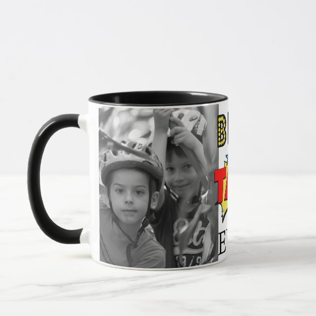 Taza Mejor tato de fotos Personalizado nunca (Izquierda)