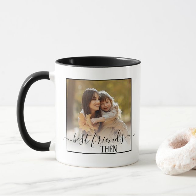 Taza Mejores amigos para siempre entonces y ahora image (Con donut)